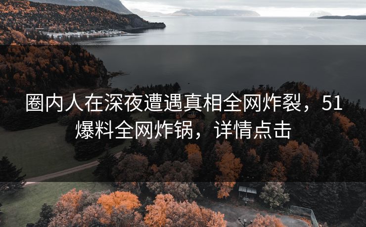 圈内人在深夜遭遇真相全网炸裂，51爆料全网炸锅，详情点击